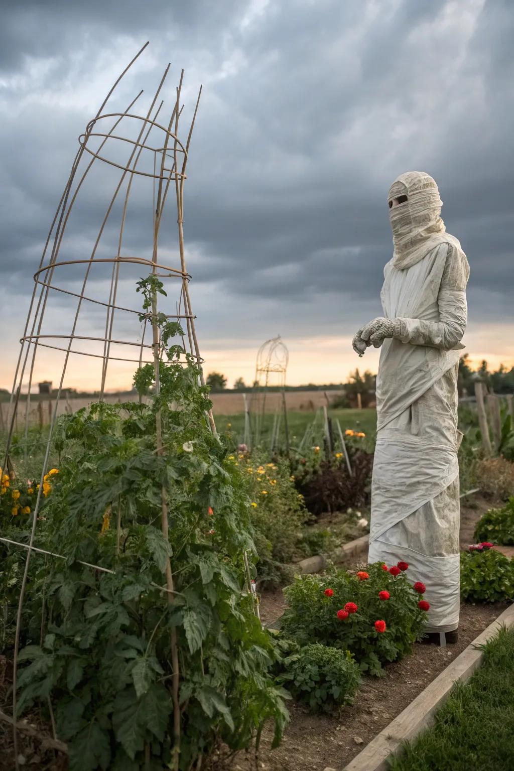 A playful mummy to introduce a dash of humor to your Halloween decorations.