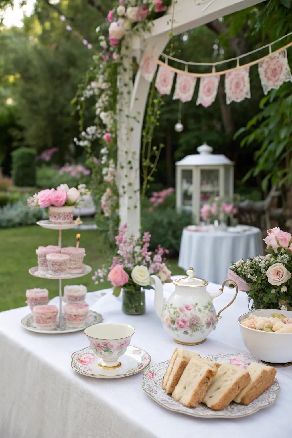 A garden tea party radiates sophistication and elegance.