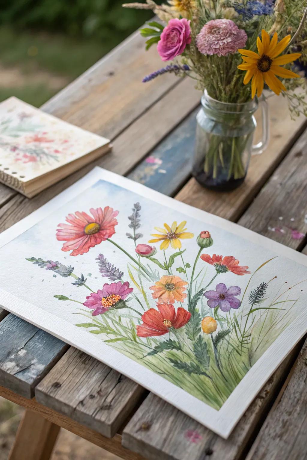 Watercolors bring nature's charm inside.