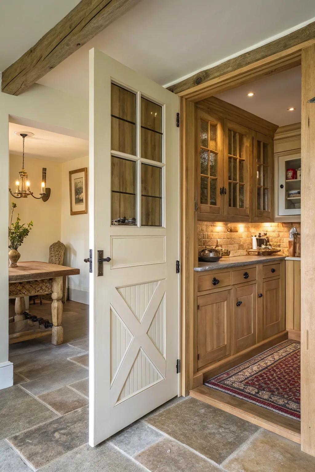 Split doors include appeal and usefulness to any cooking area.
