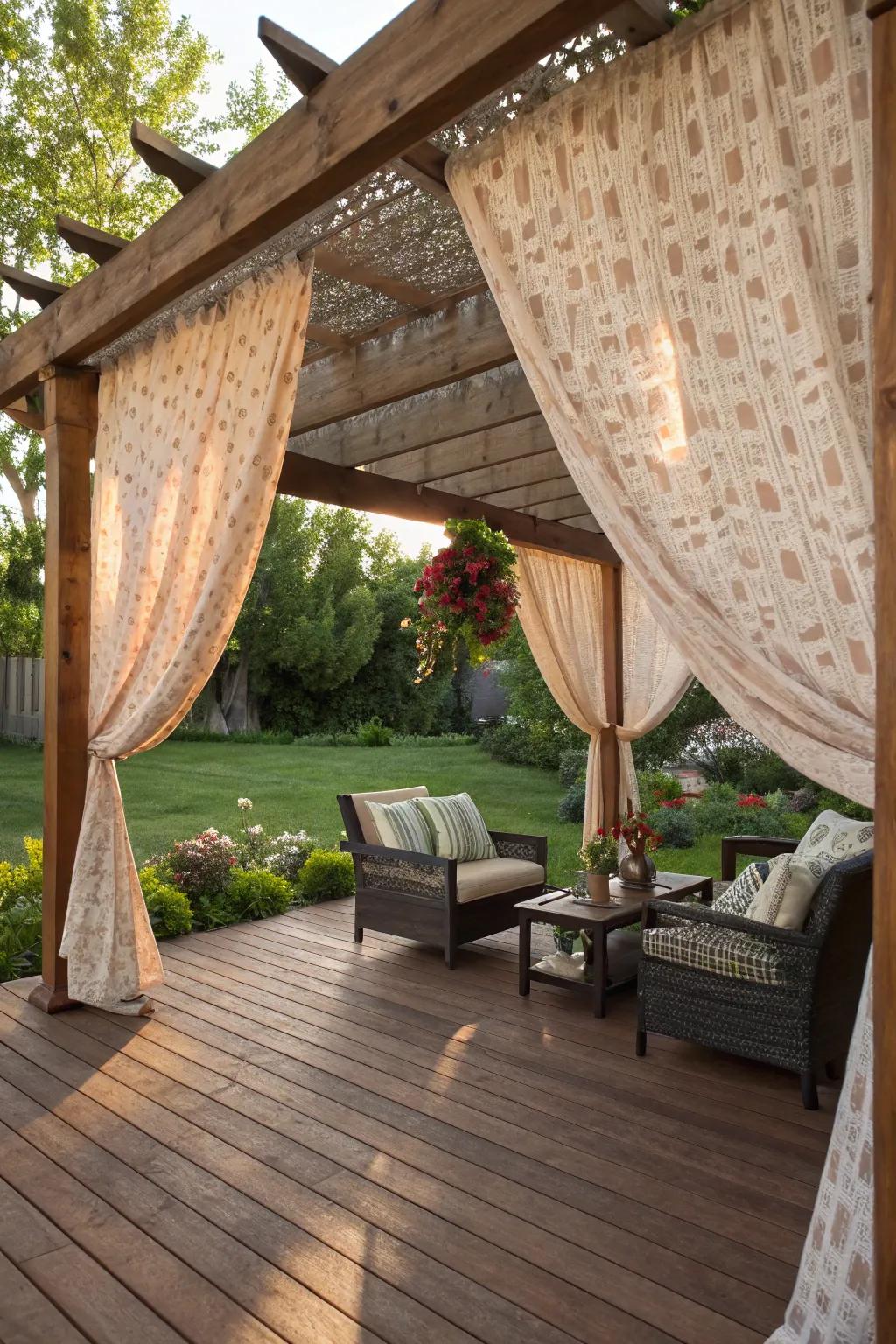 DIY canopies with draped fabric add a personal and whimsical touch.