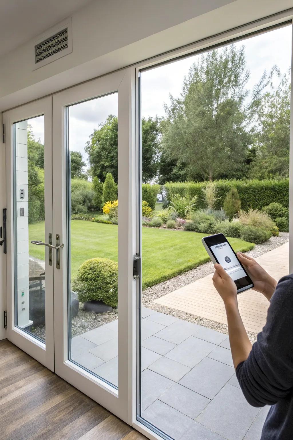 Smart patio doors merge technology for a contemporary lifestyle.