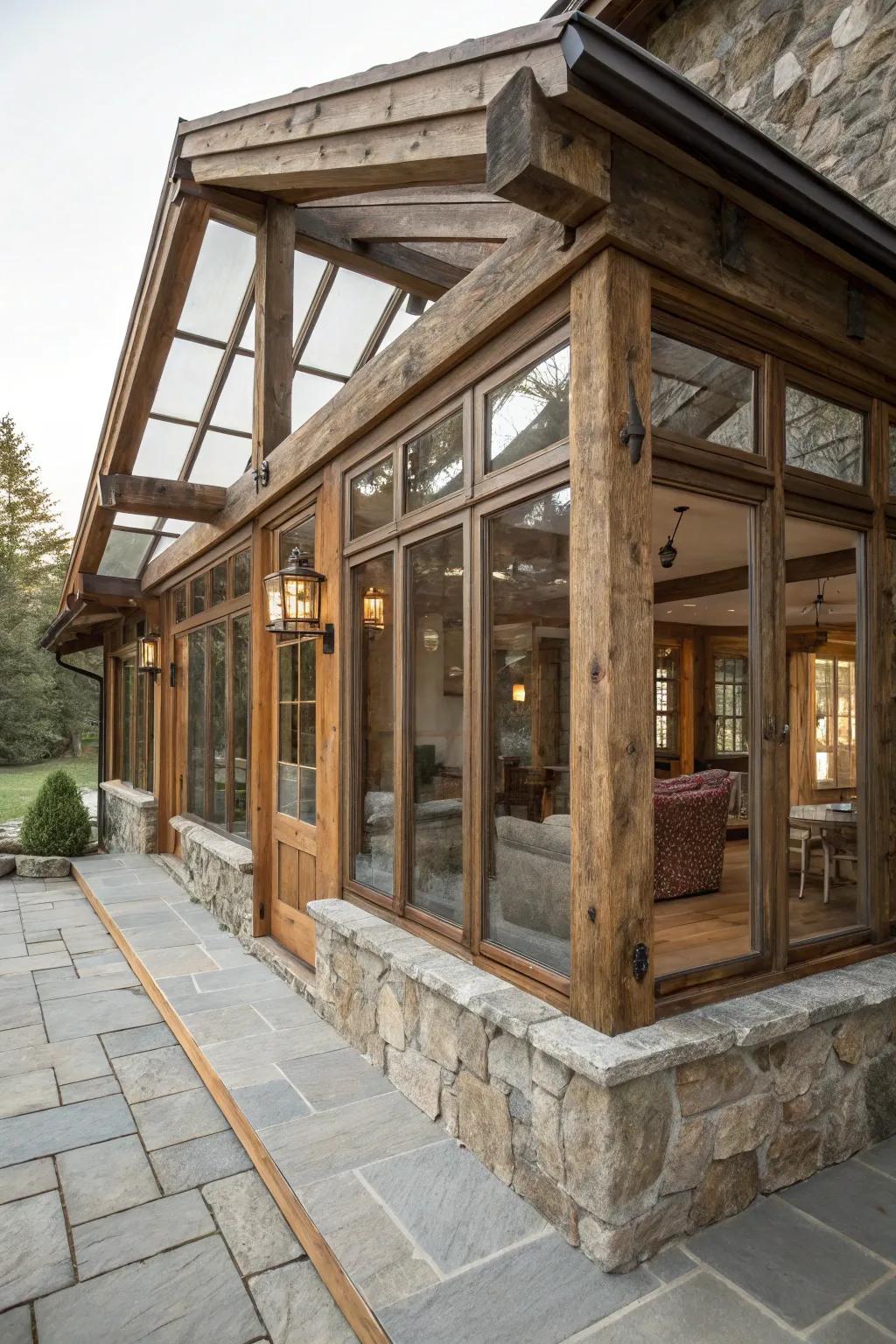 Enjoy old-timey charm with natural materials in your area.