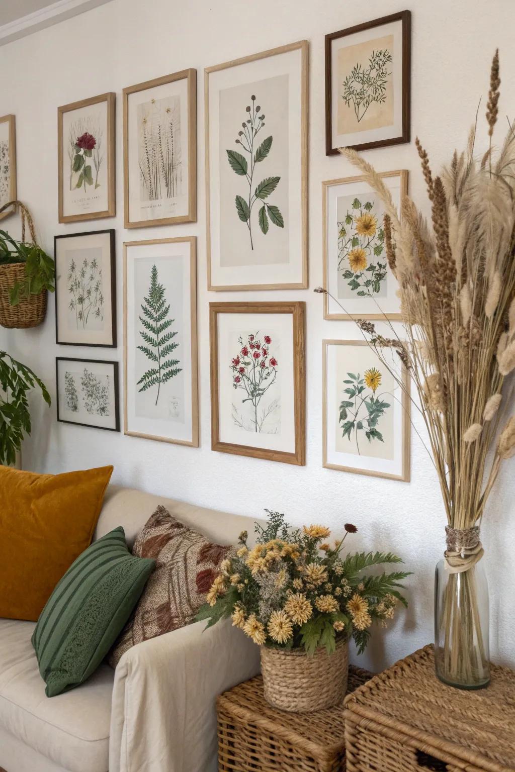 Nature-inspired pieces contribute serenity to your family room.