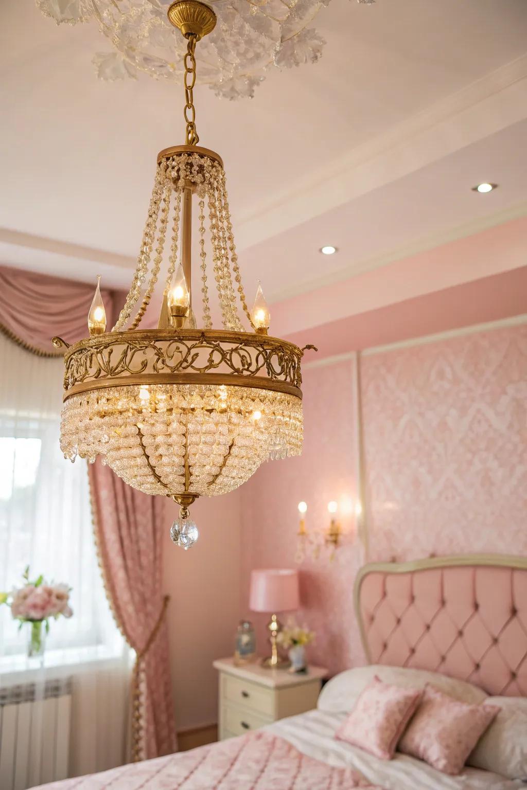 A chandelier introduces a hint of refinement and glamor.