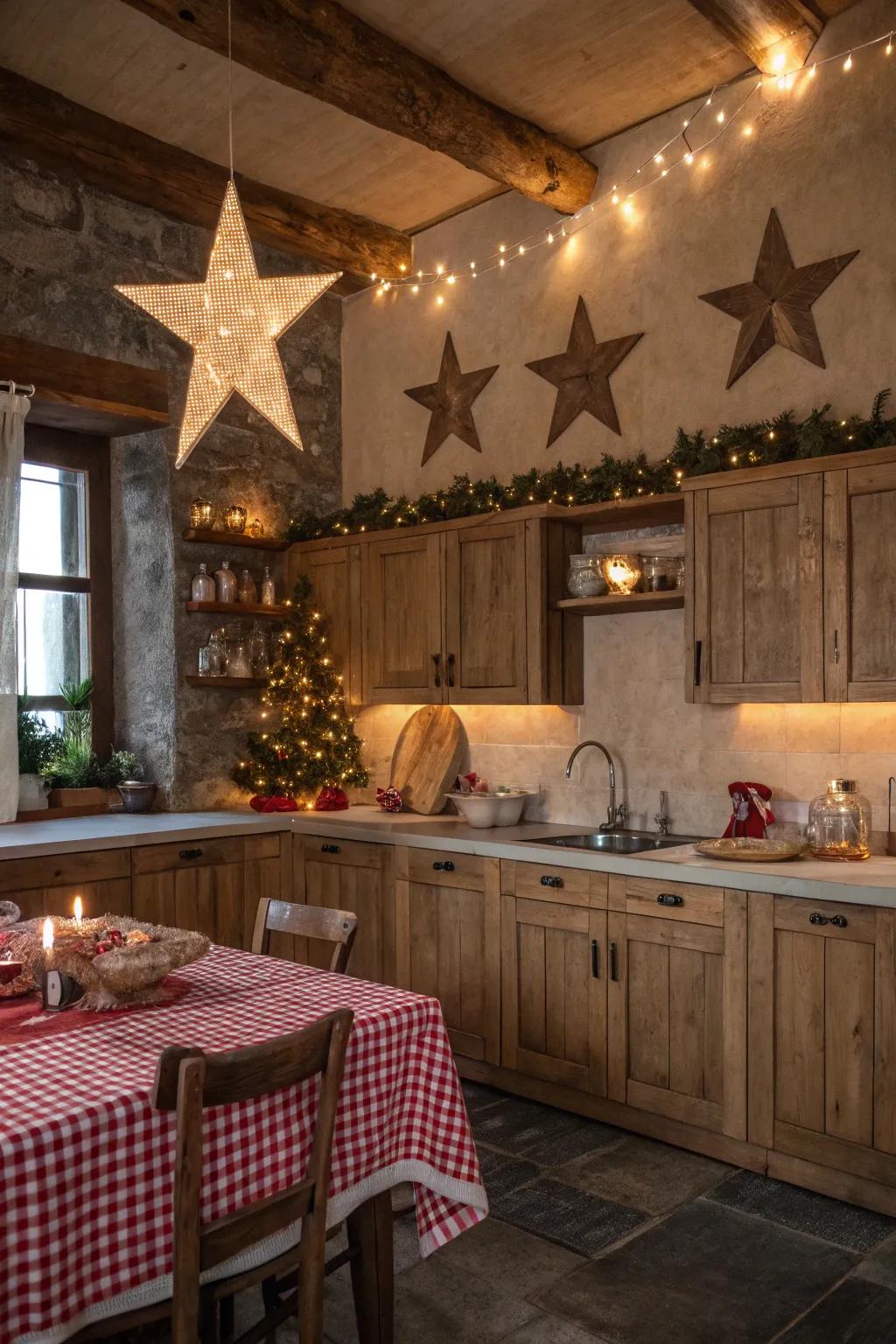 Incorporate star themes to bring low-key Christmas charm to every room.