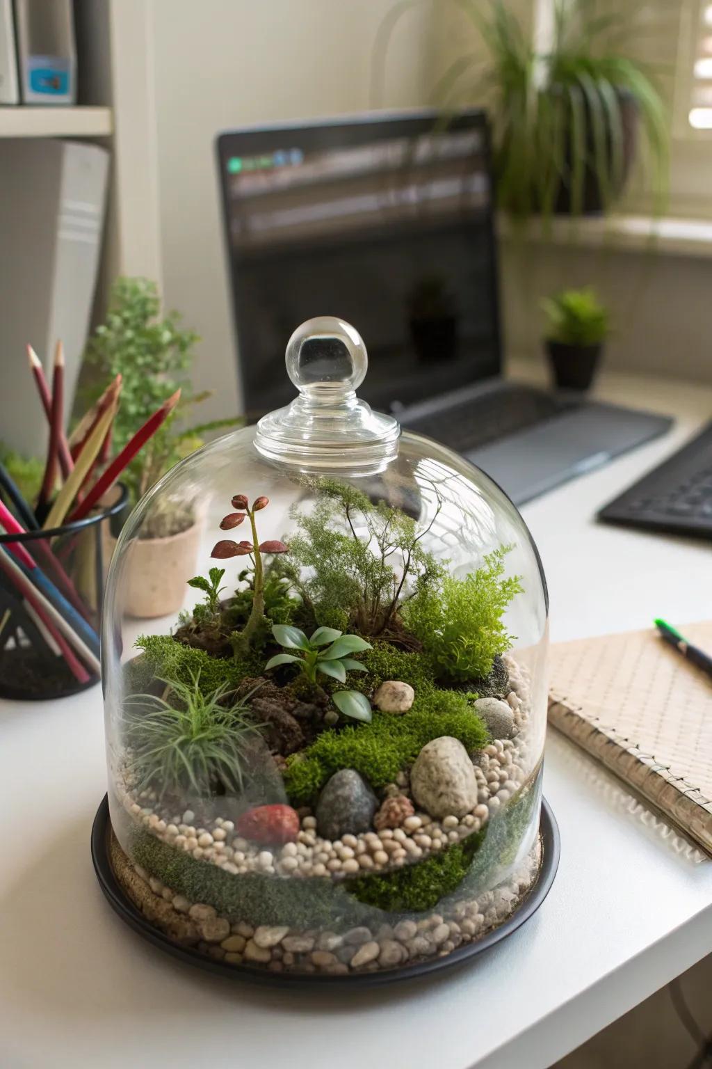 Introduce a hint of greenery to confined areas through a DIY terrarium.
