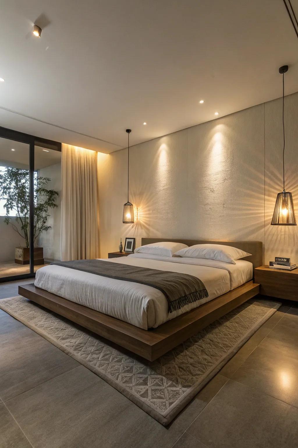 Floating beds make a light and magical feel.