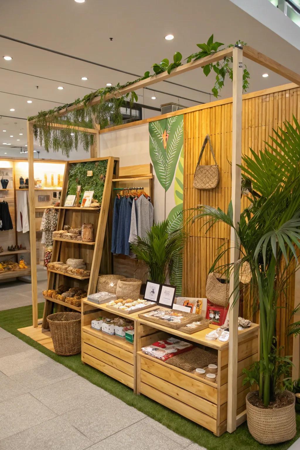 Eco-friendly items add a touch of sustainability to displays.