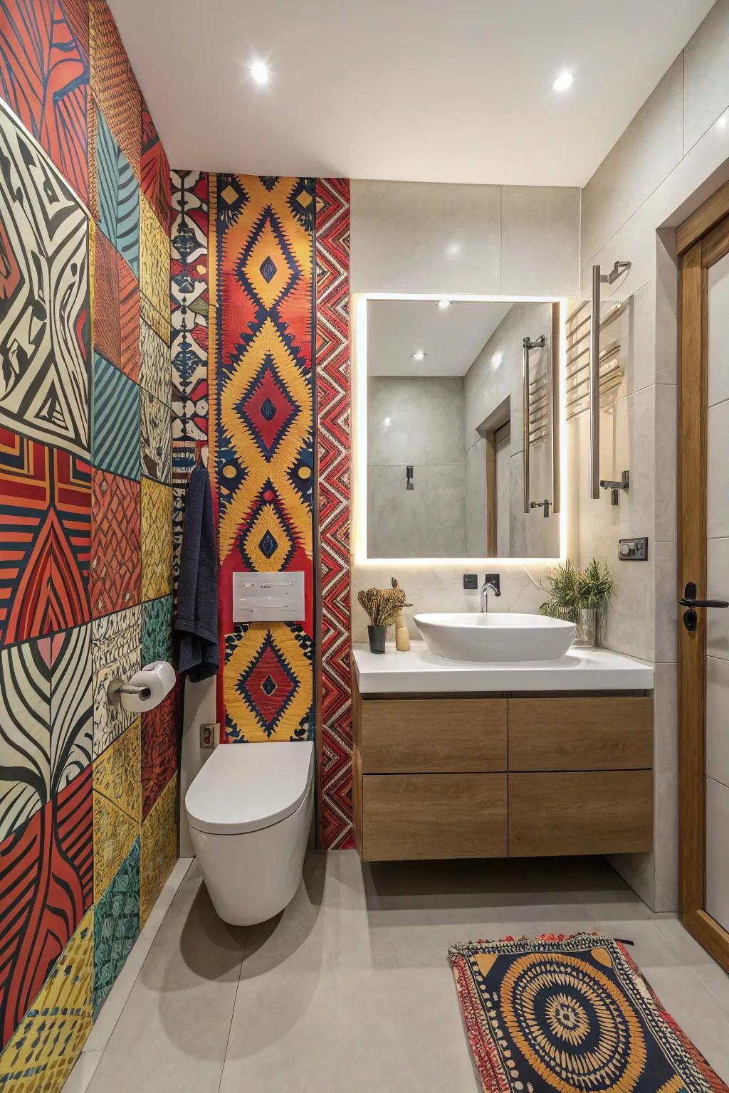 A highlight wall adds character and focus to your bathroom.