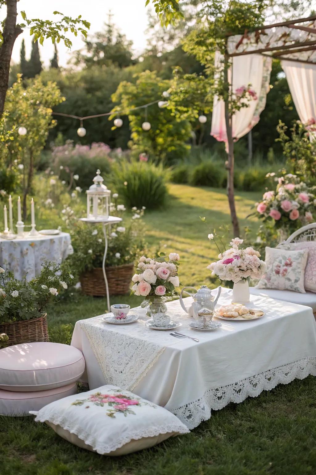 Nature's beauty enhances this garden tea party.