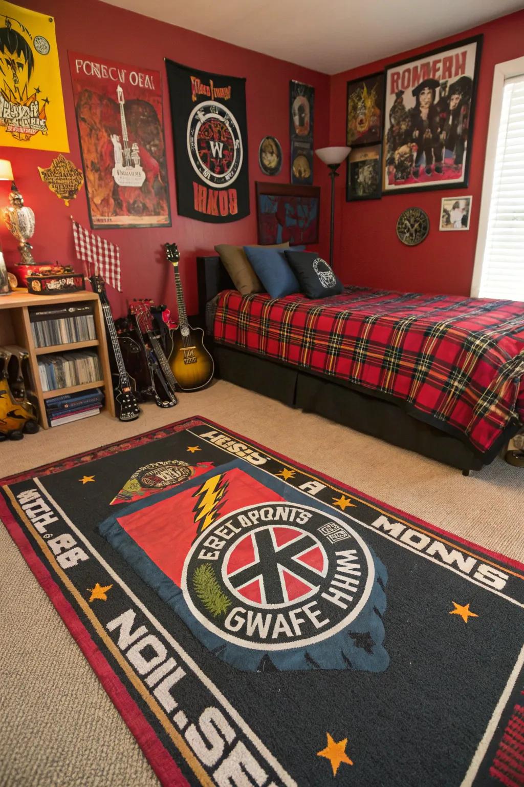 Make a stylistic impact with a punk-inspired floor covering.