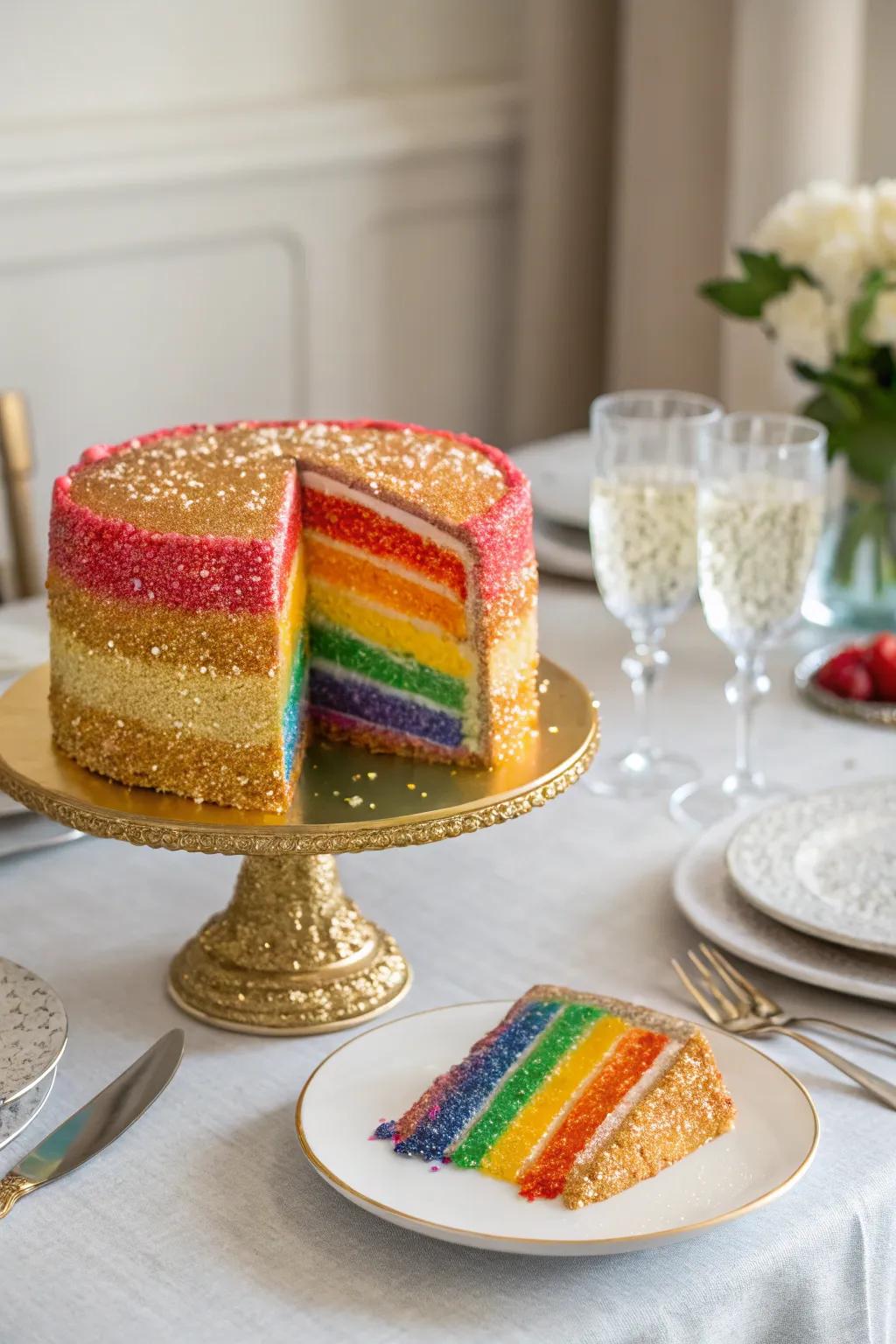 Edible shimmer introduces an element of enchantment to the color spectrum confection.