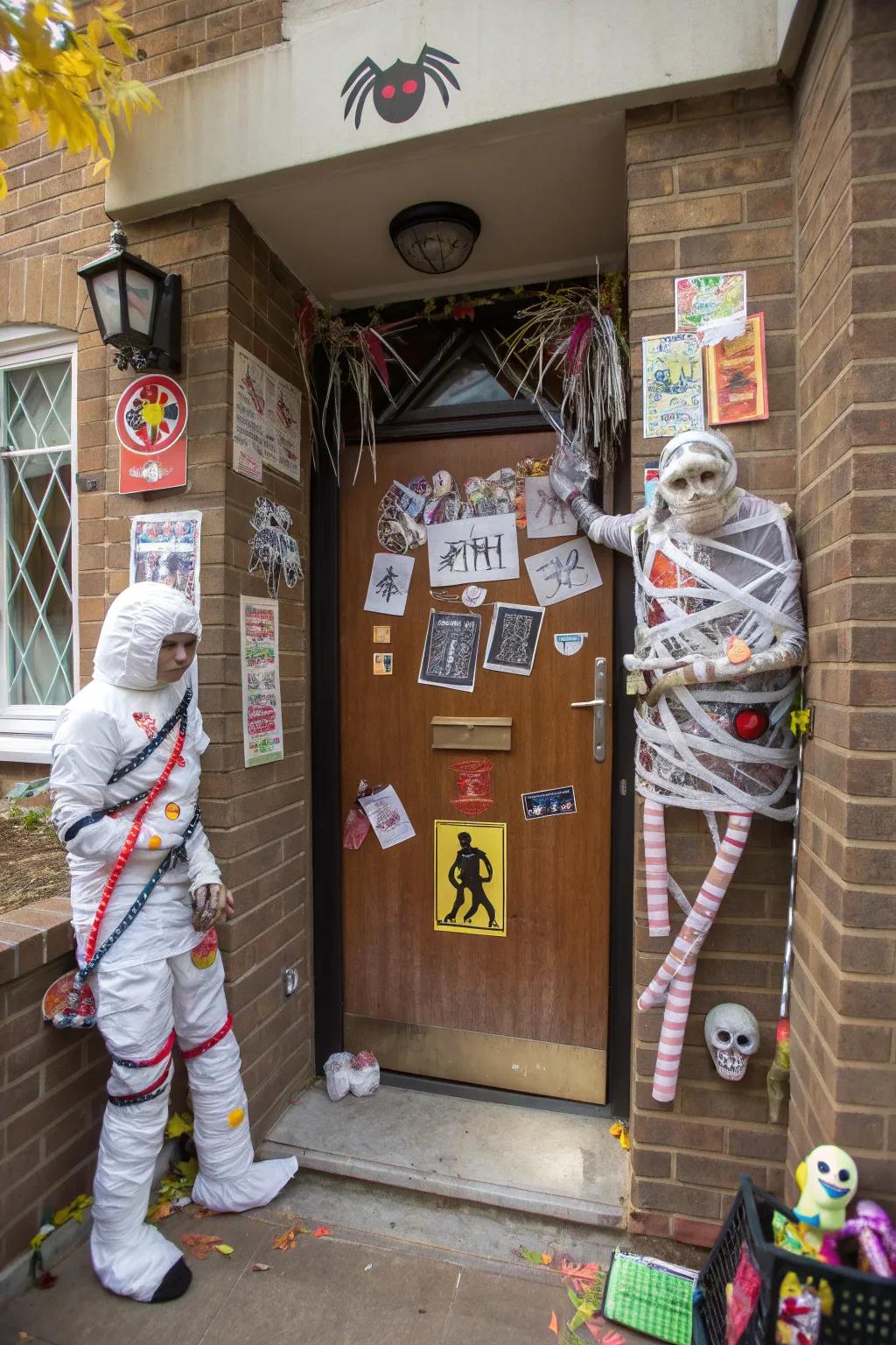 Keep things light and humorous with a mummy-themed door that carries a serious message.