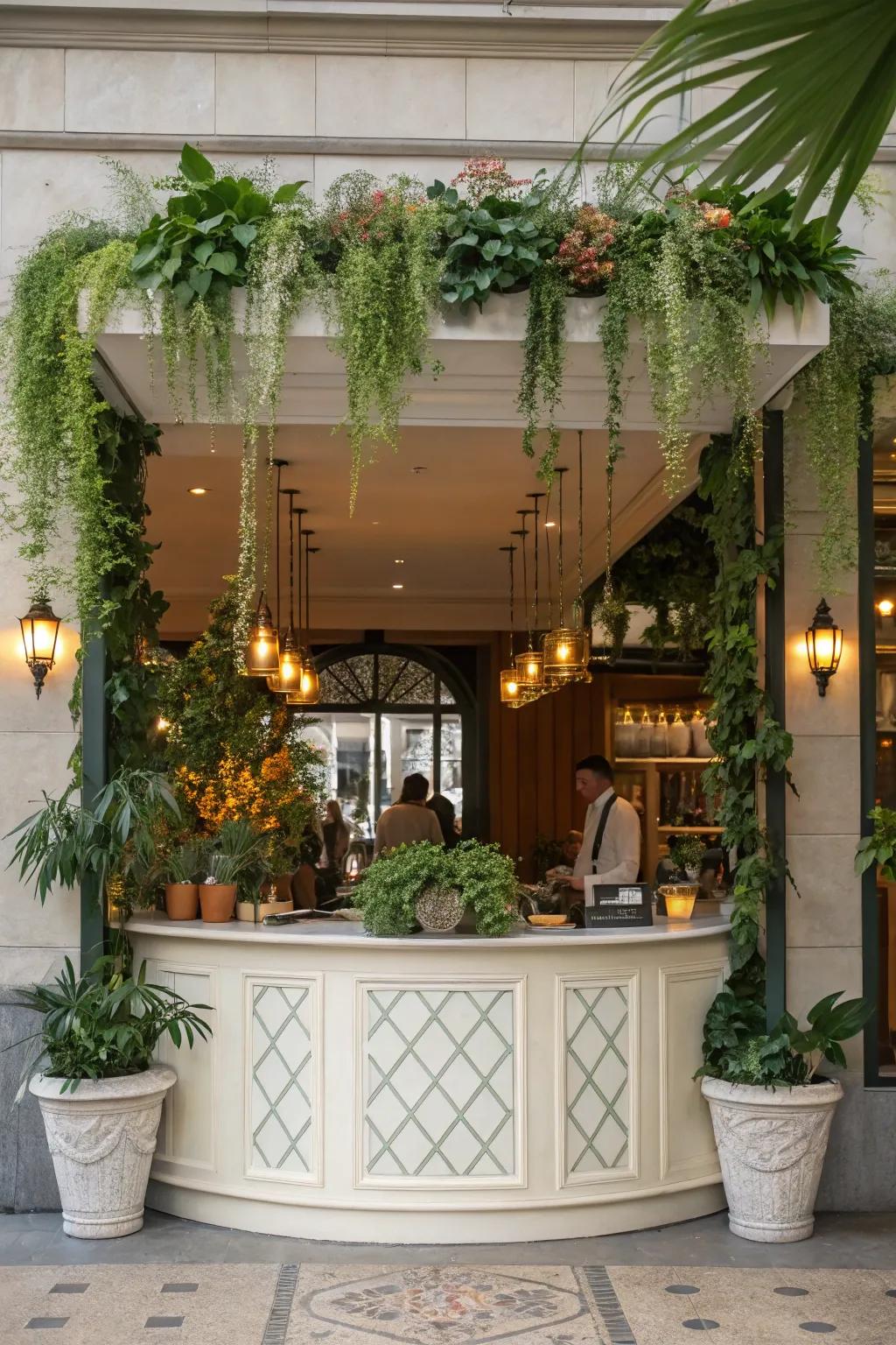 Verdure can transform your greeting counter into a revitalizing oasis.