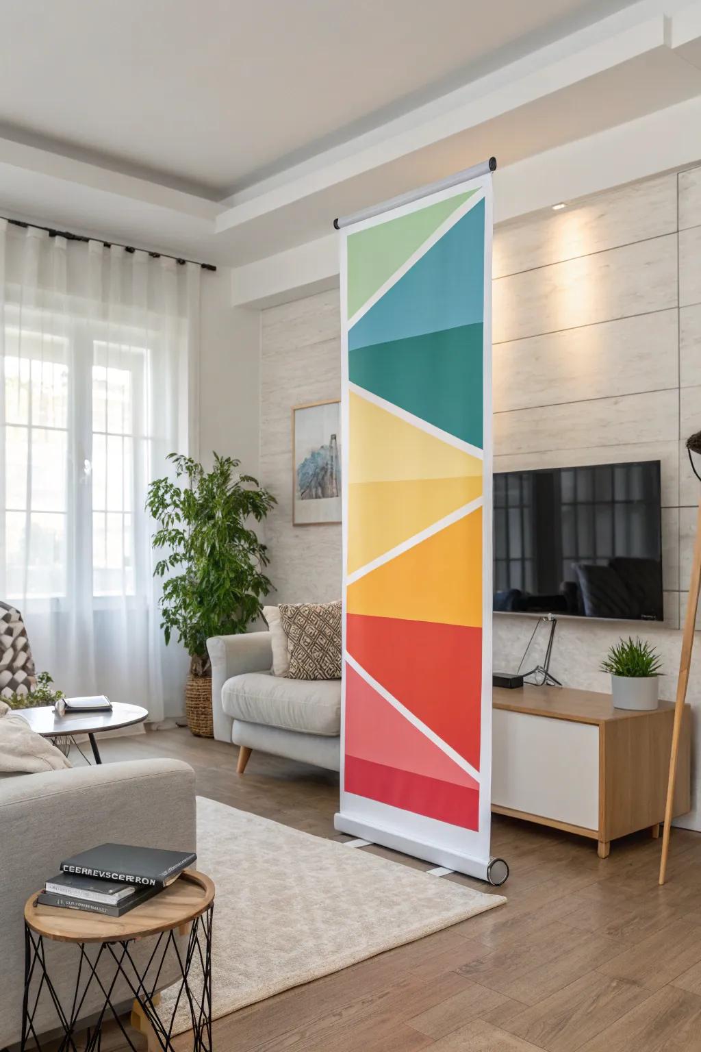 To make a bold statement in your décor, use color blocks.