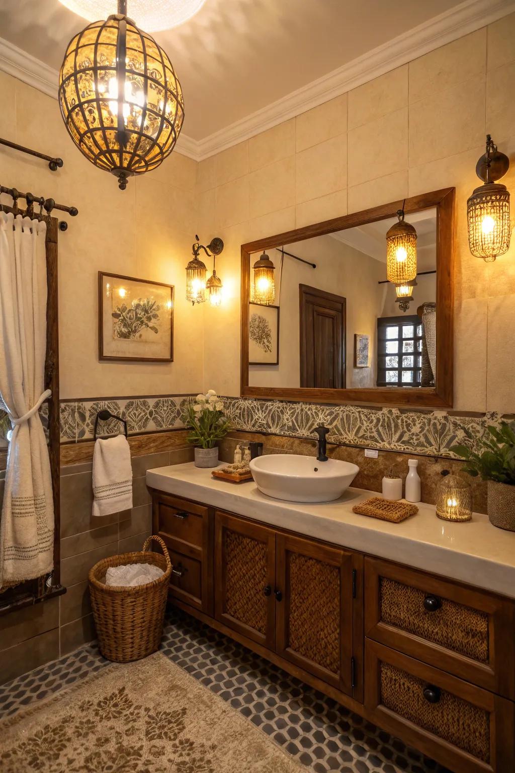 Retro illumination adds warmth and ambiance, completing the vintage look.