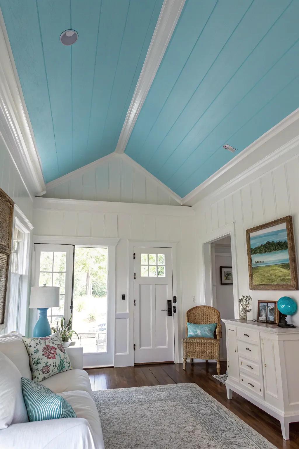 A coated upper surface injects an unanticipated design component and unifies the room.