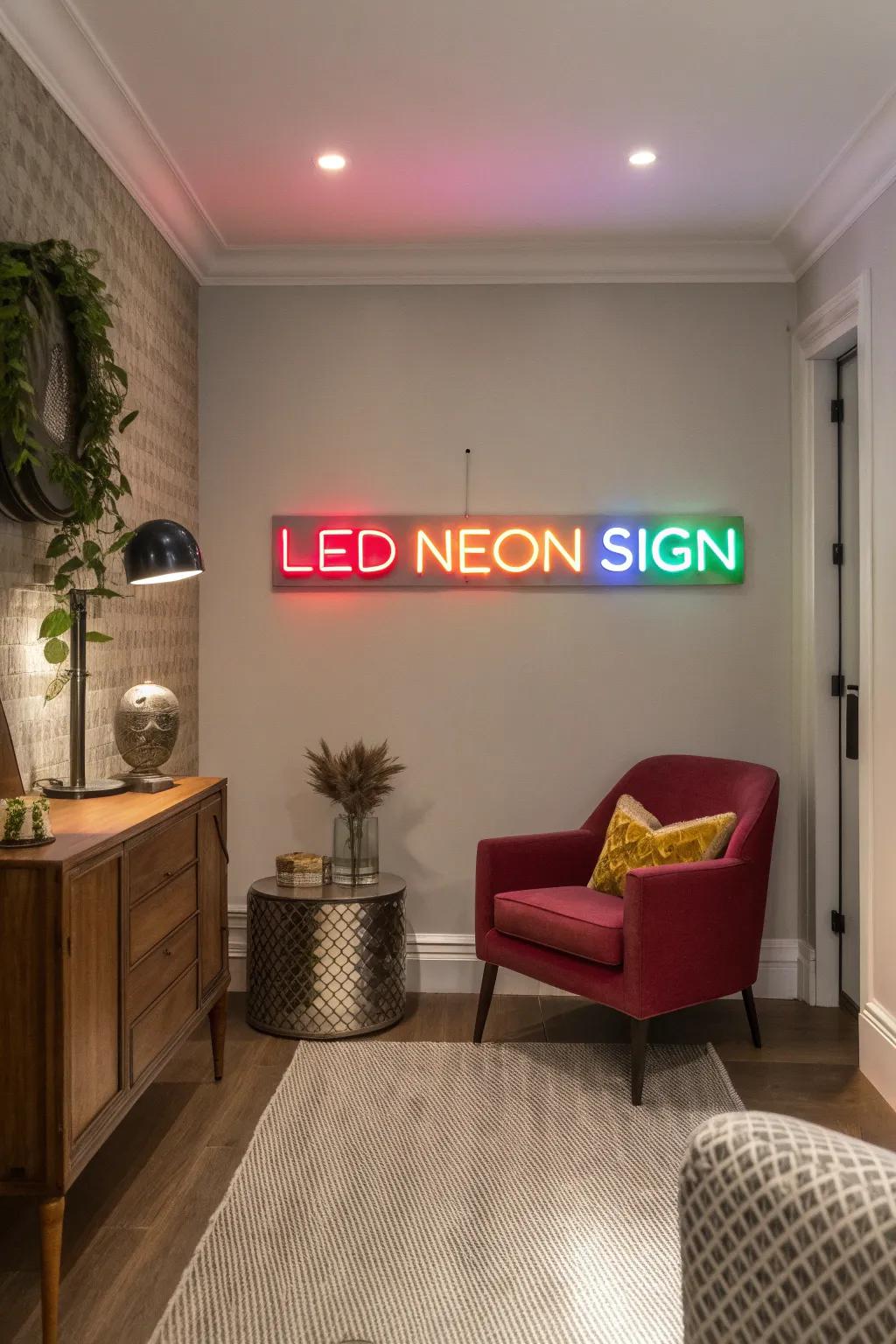 Showcase your individuality with a unique LED neon sign.