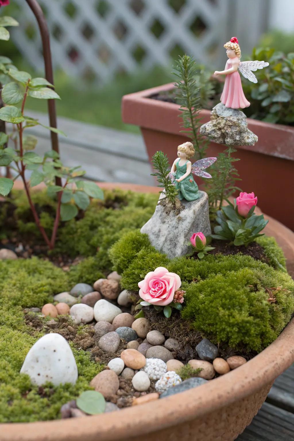 Create a captivating realm with sun jewels in a tiny fairy garden.