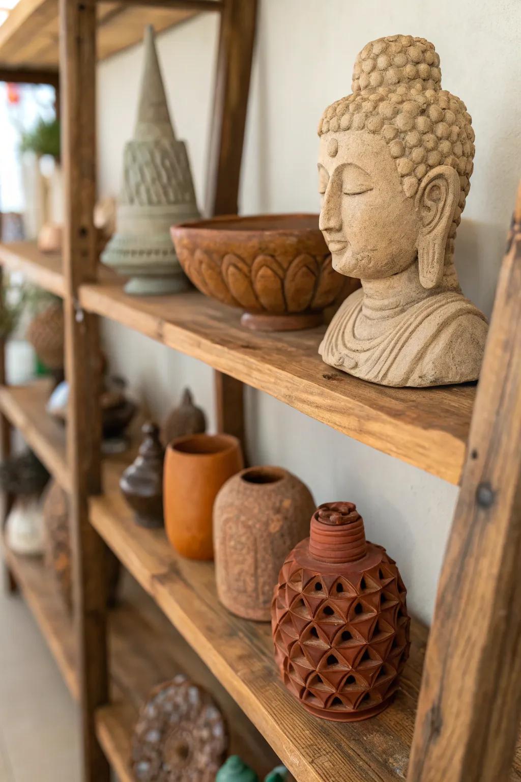 Clay art introduces an earthy touch to your decor.