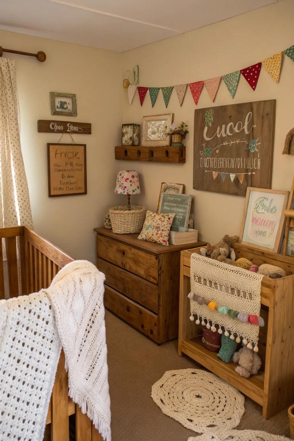 DIY embellishments introduce a tailored and creative touch.