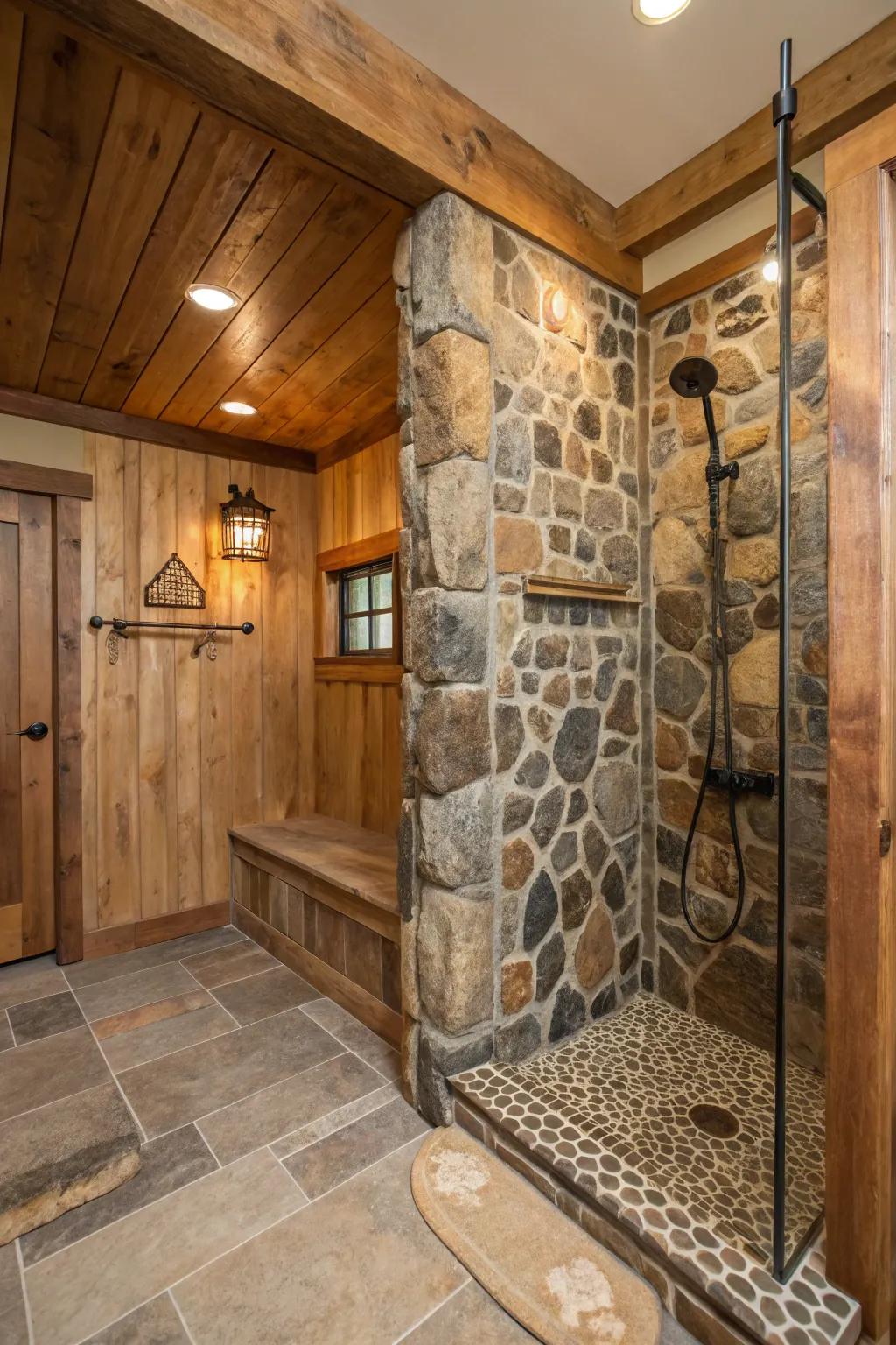 Blended stone designs craft a lively and textured style.