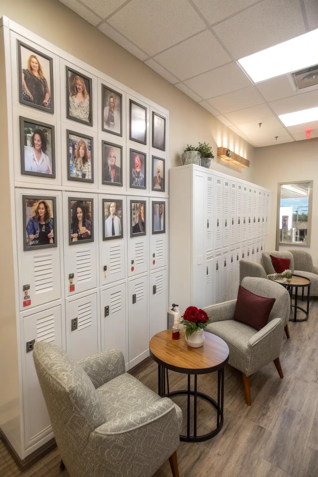 Personalized accents make the area feel welcoming and inclusive.