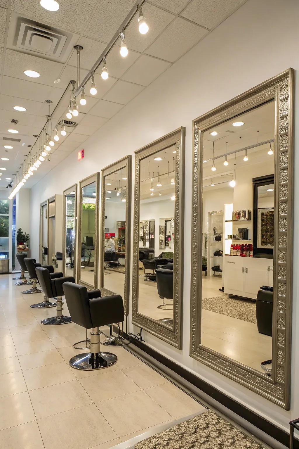 Light-reflecting surfaces that augment area and elegance.