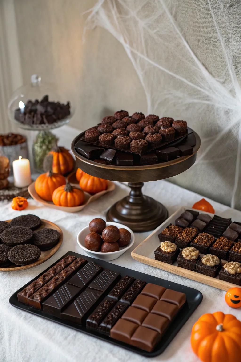 Dark chocolate delights are a sophisticated touch.