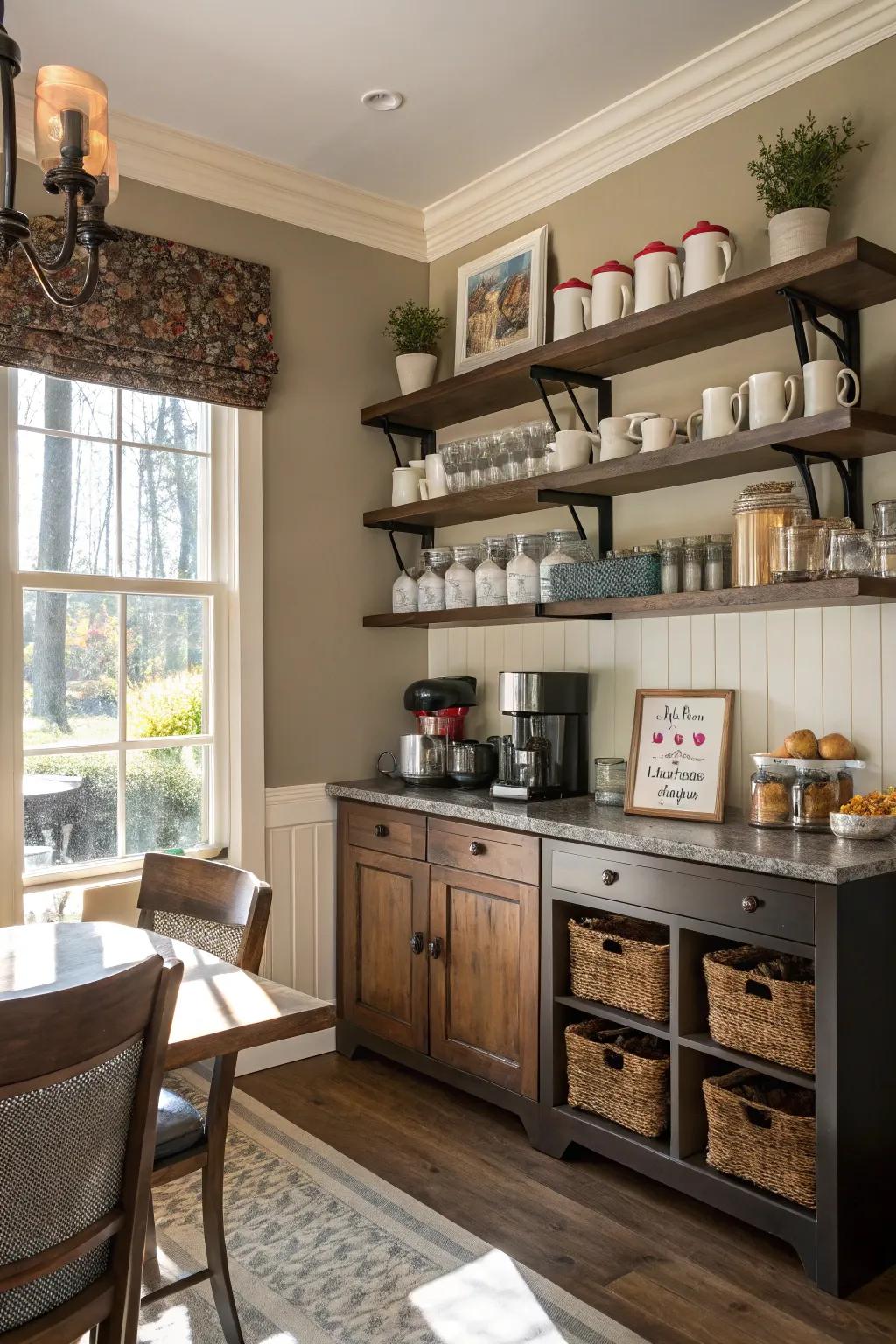 Your coffee bar setup will charm you.