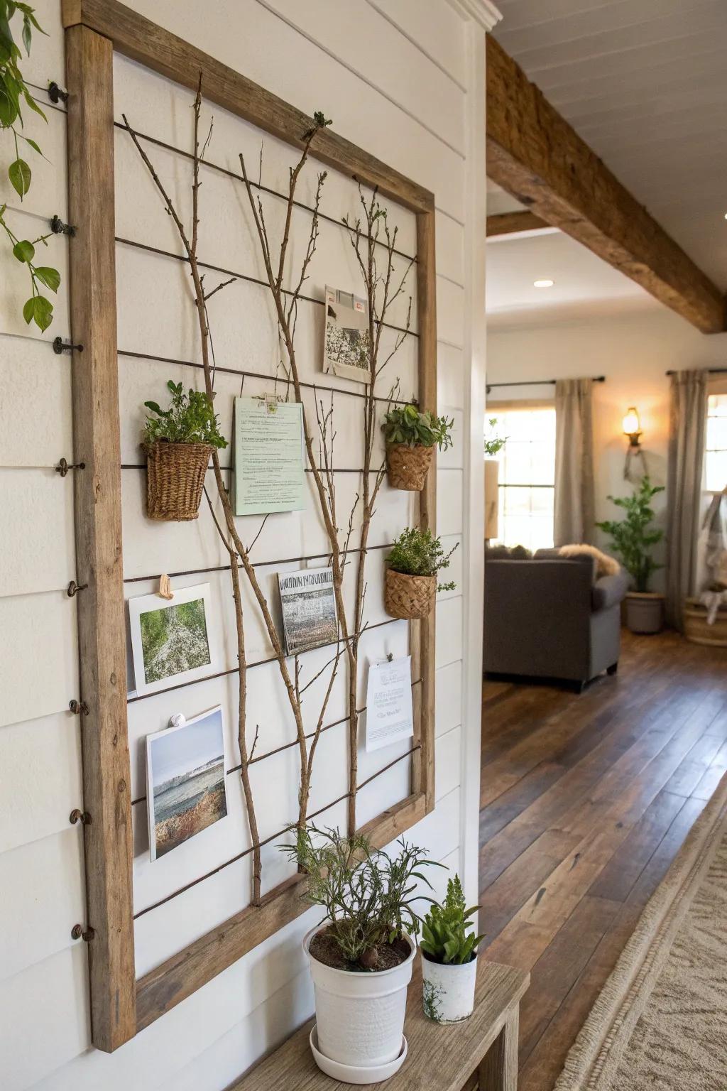 Infuse your home with nature through this paneled display idea.