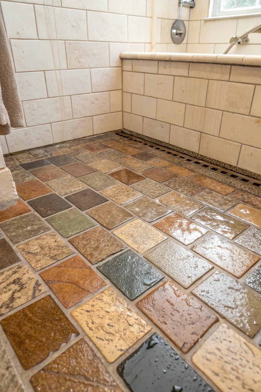 Handmade tiles infuse your shower with charm and uniqueness.