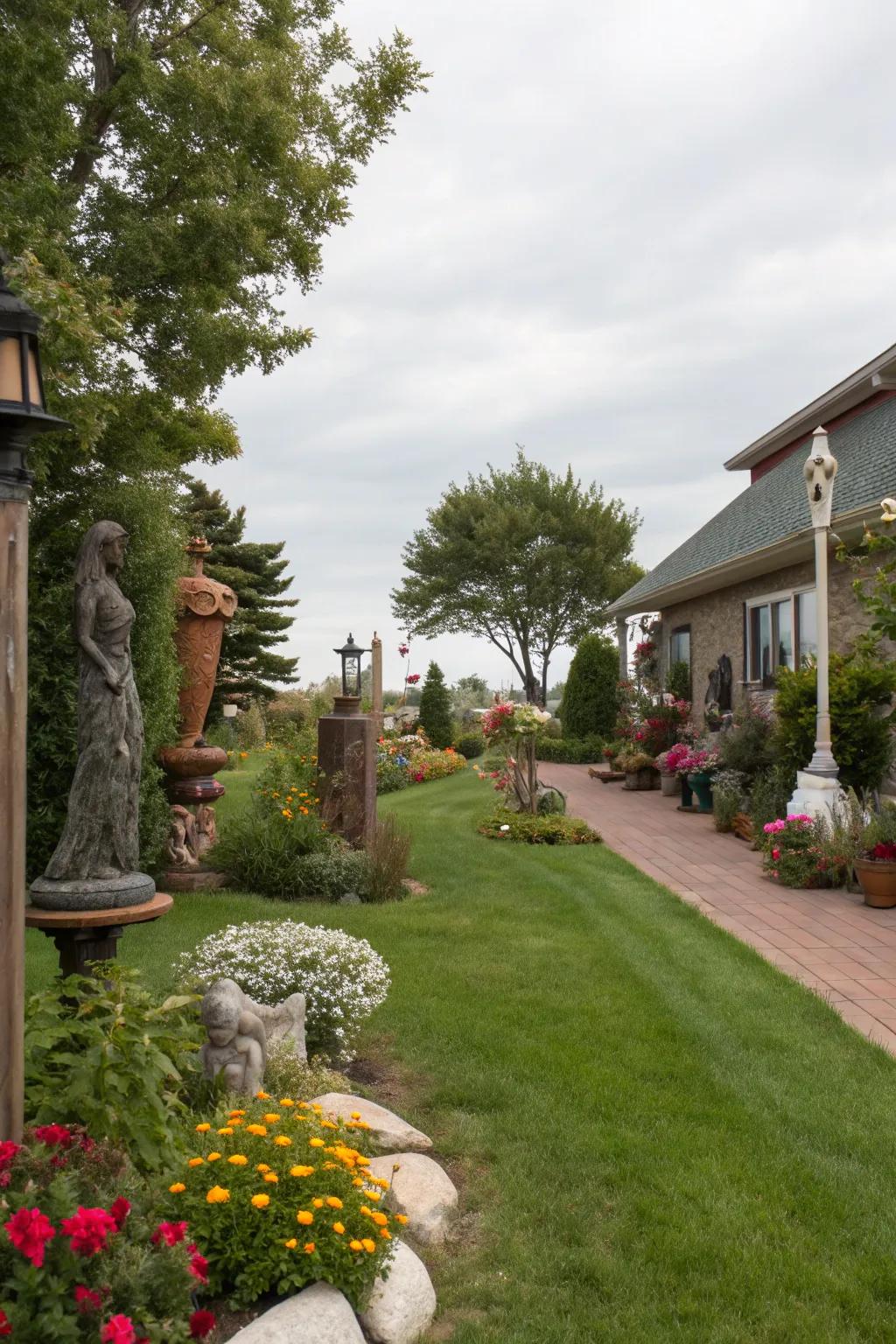 Outdoor art turns your side yard into a personal gallery.