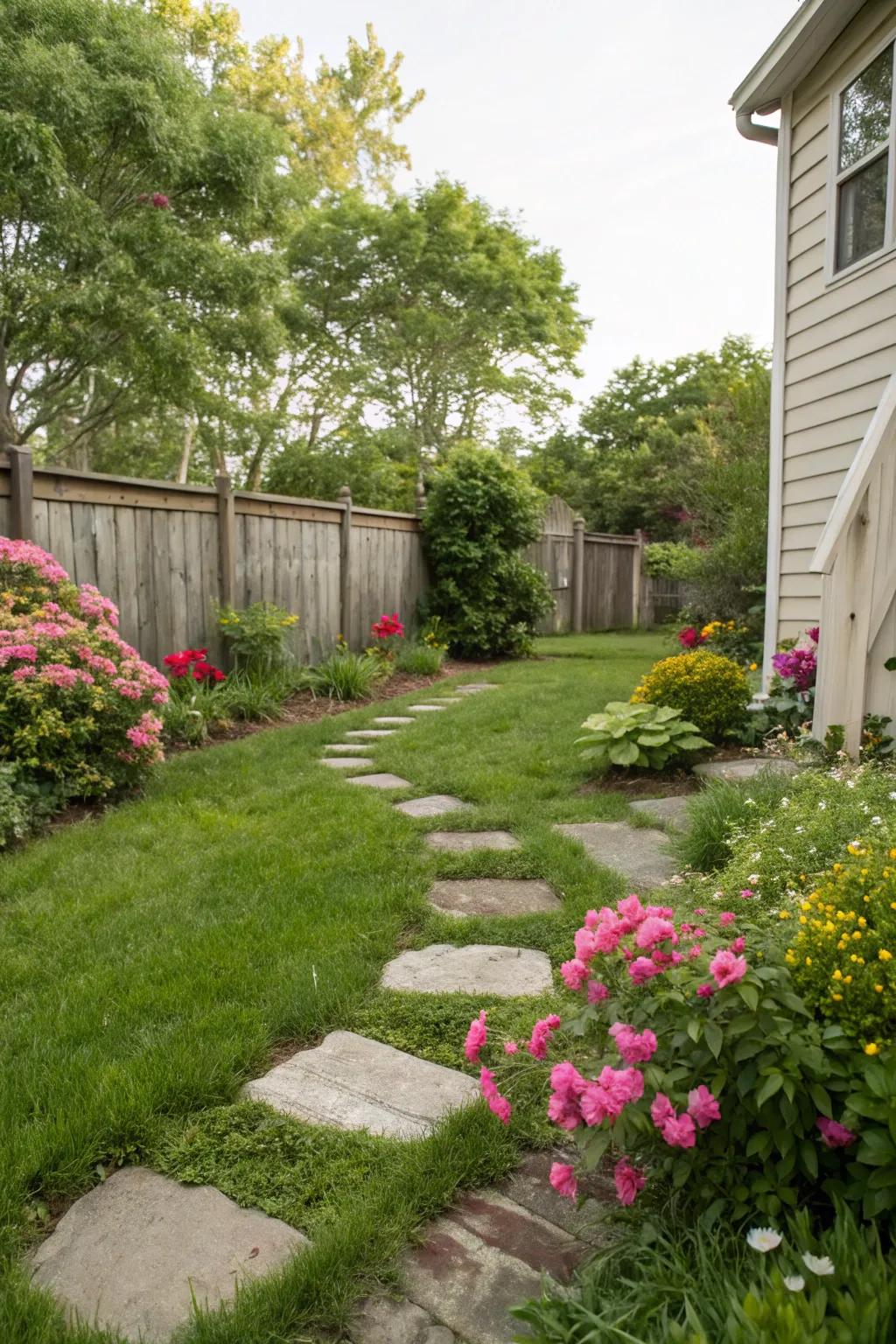 Leaping stones invite exploration and add whimsy.