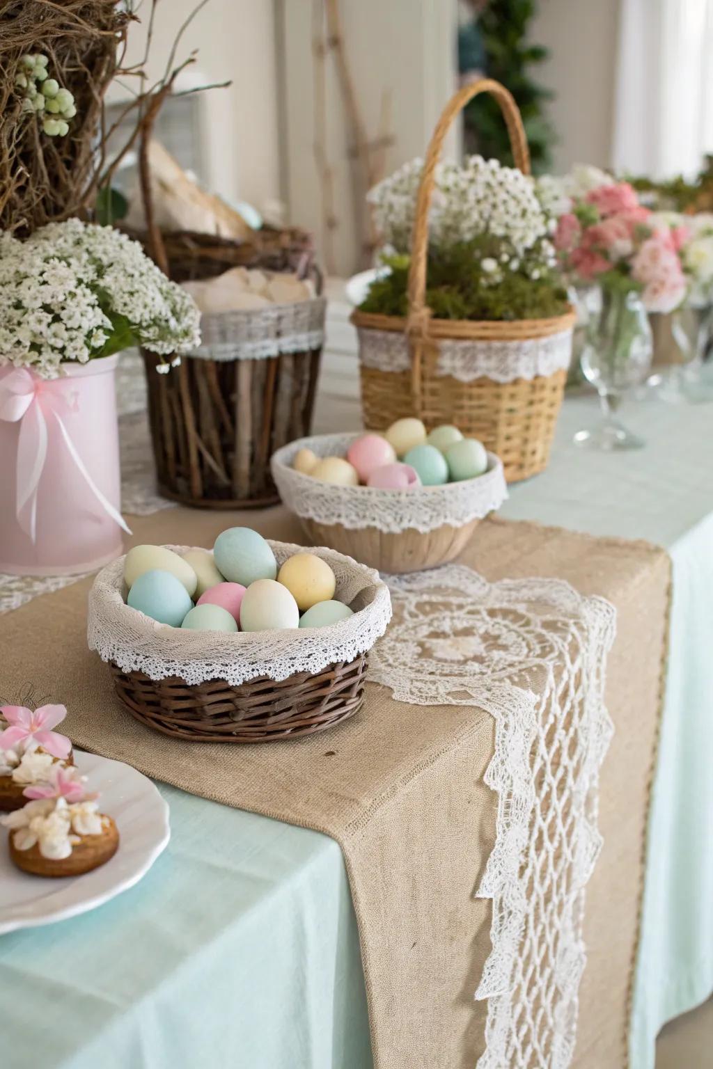 Layered materials enrich the display.