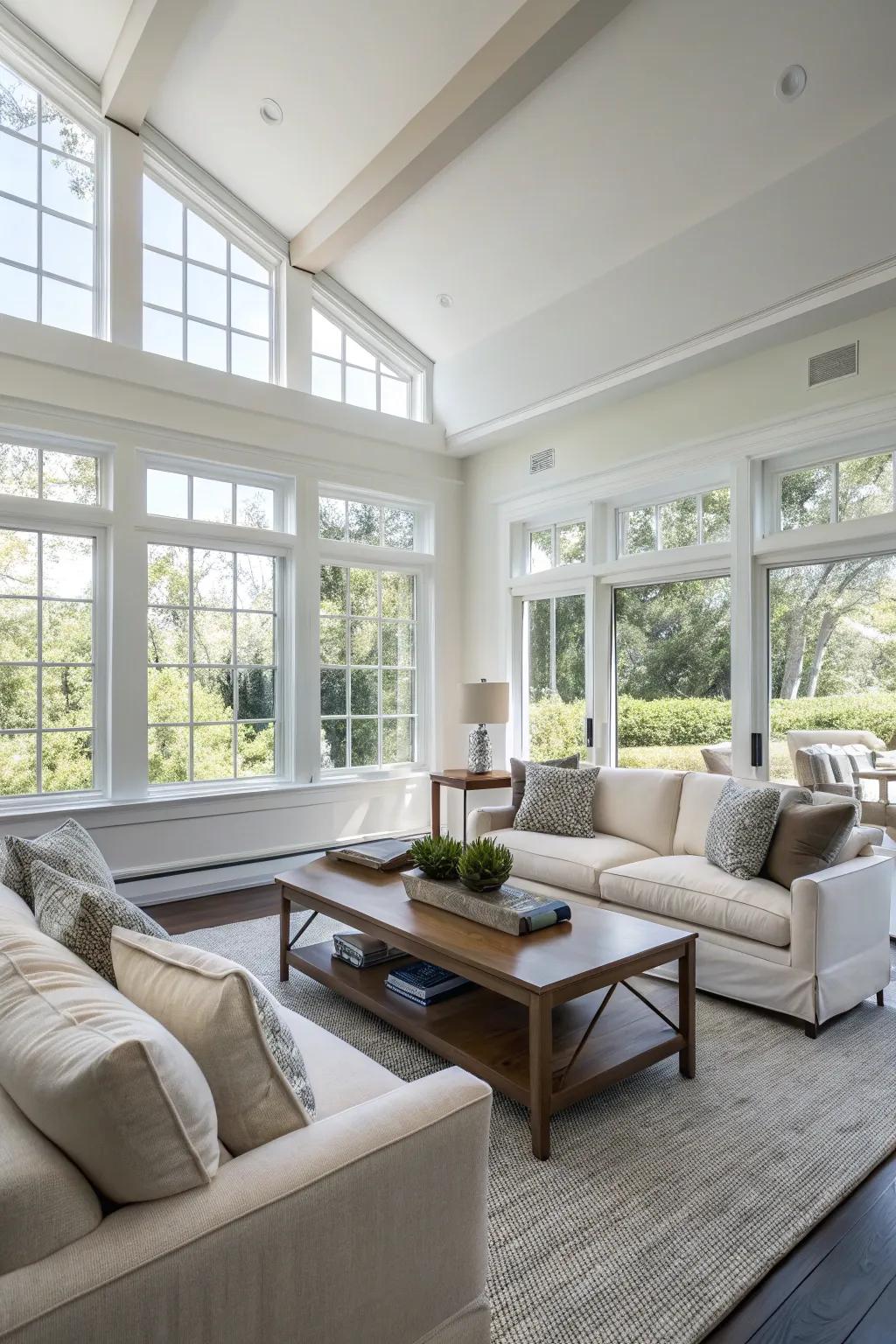 The visual space of your living room is expanded with understated furniture.