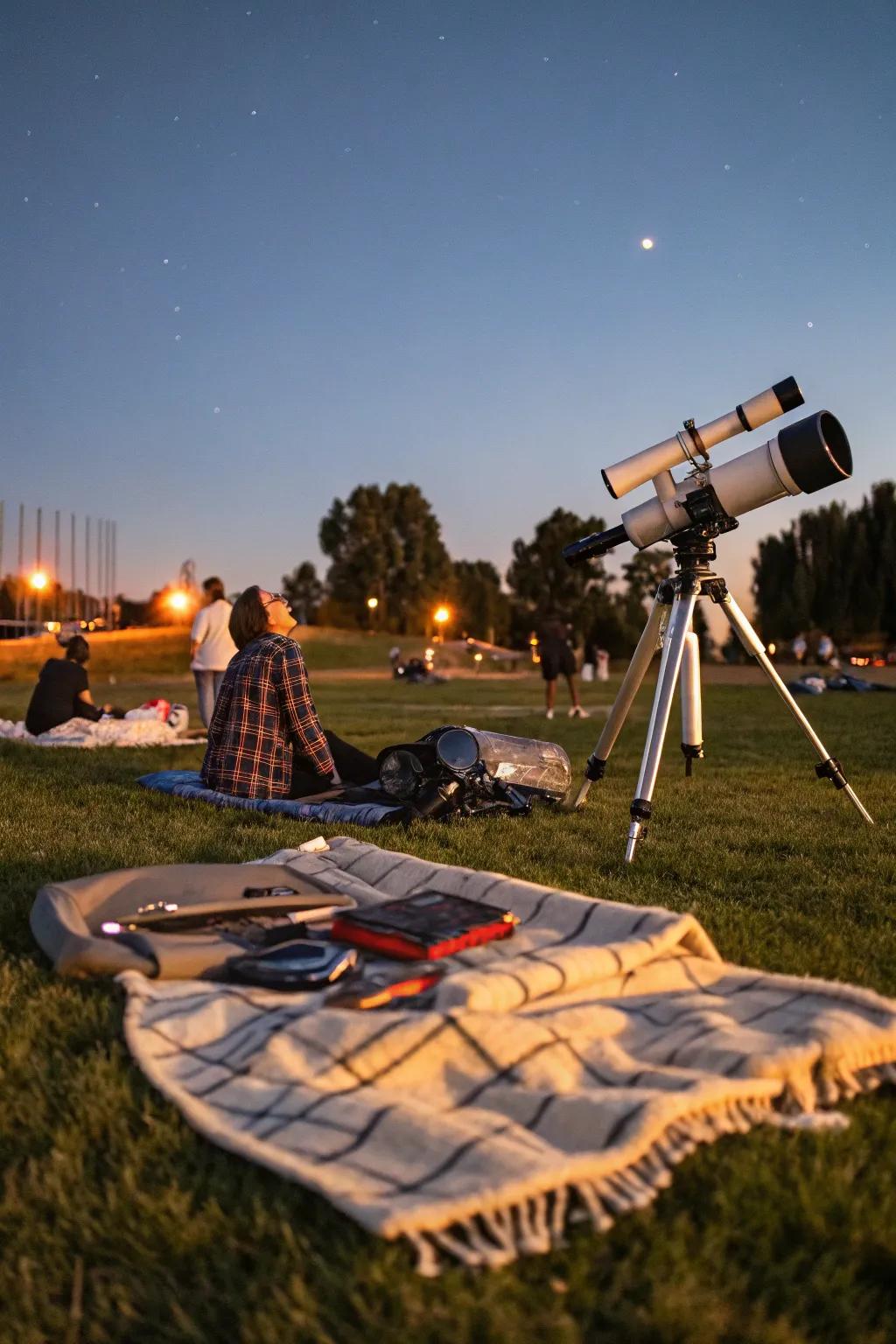 Gaze at the stars with a tranquil outdoor stargazing session.