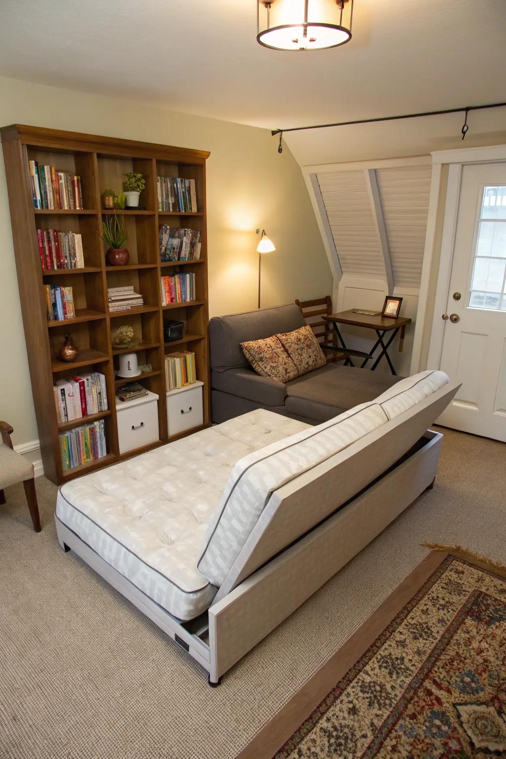 Multipurpose furniture maximizes functionality in small areas.