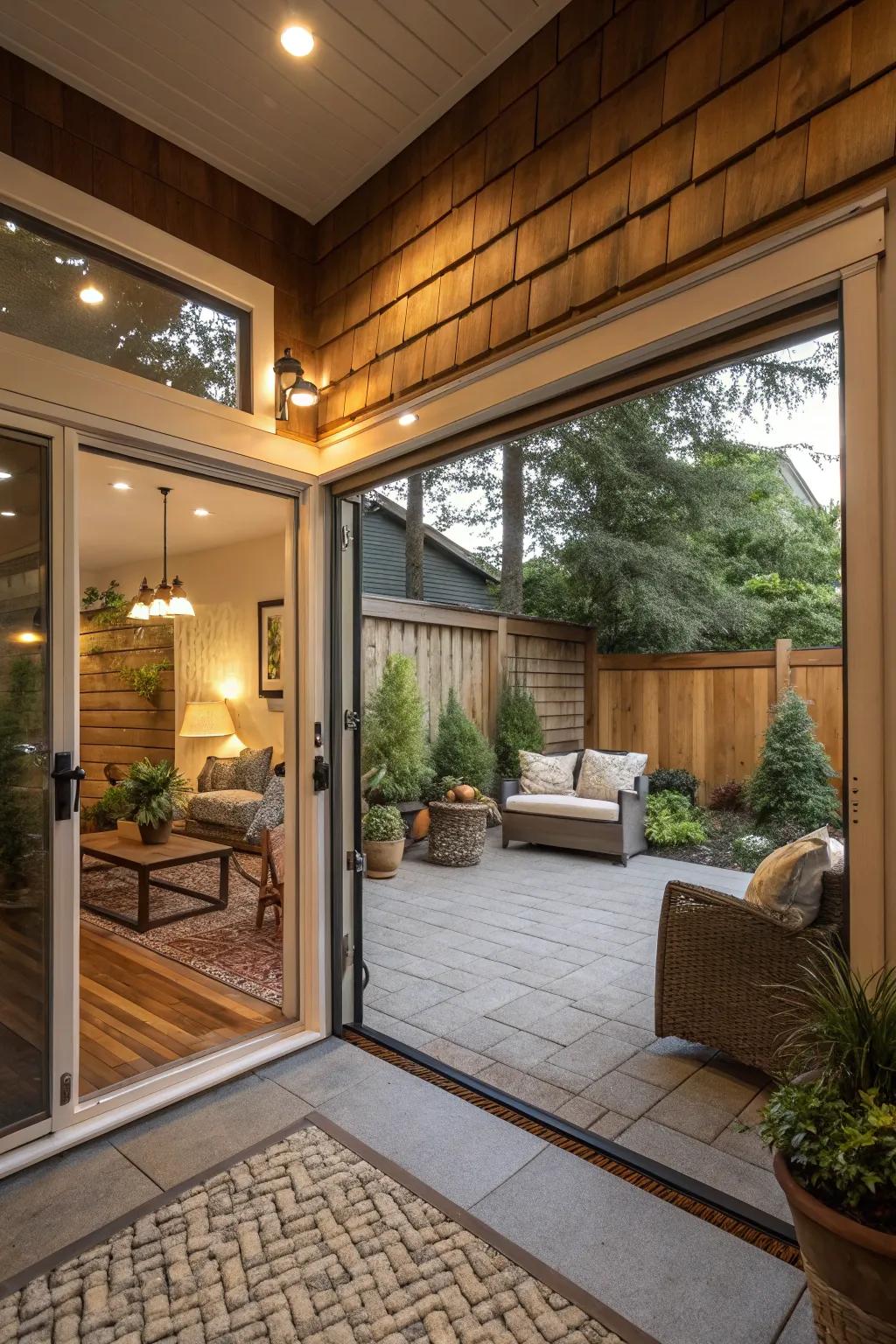 Create harmony between indoor and outdoor areas with expansive sliding doors.