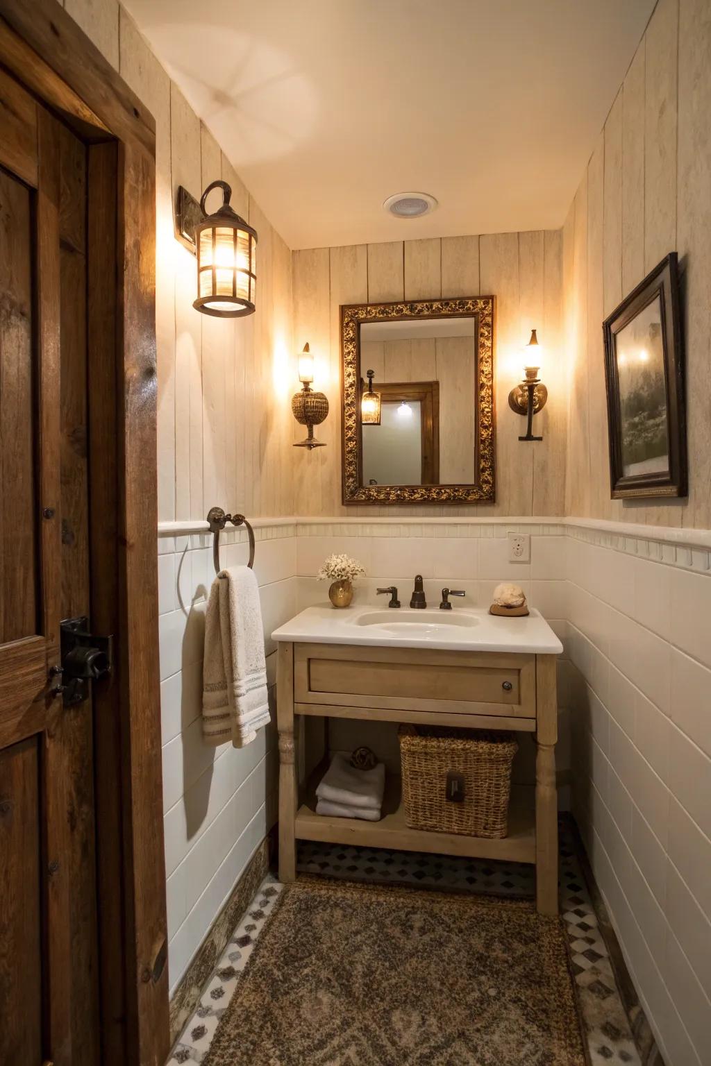Soft lighting enhances charm and warmth.