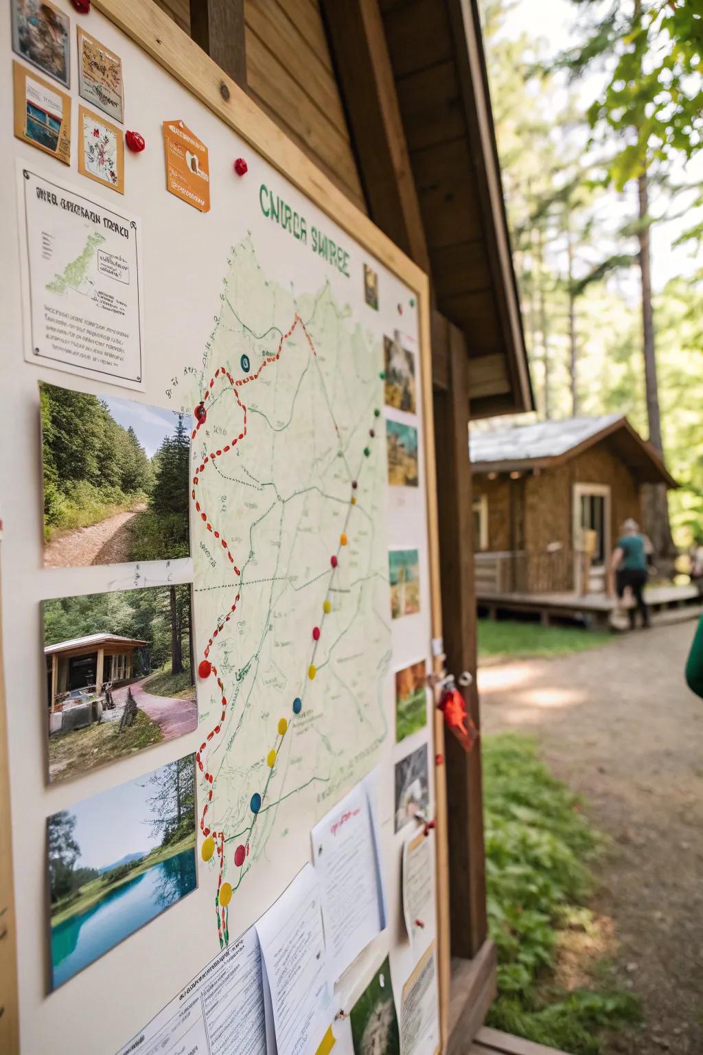 A camping adventure route guides learners on their learning experience.