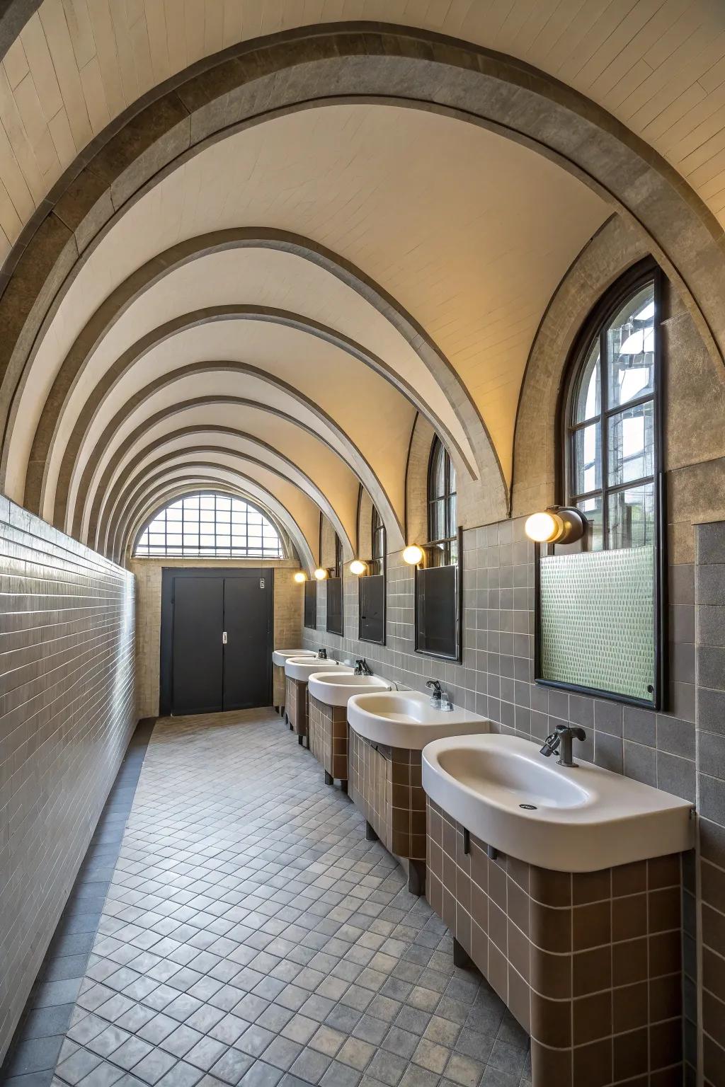 Curved shapes adding style and saving space.