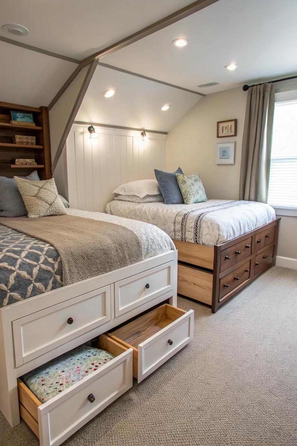 Dual functionality furniture optimizes space.