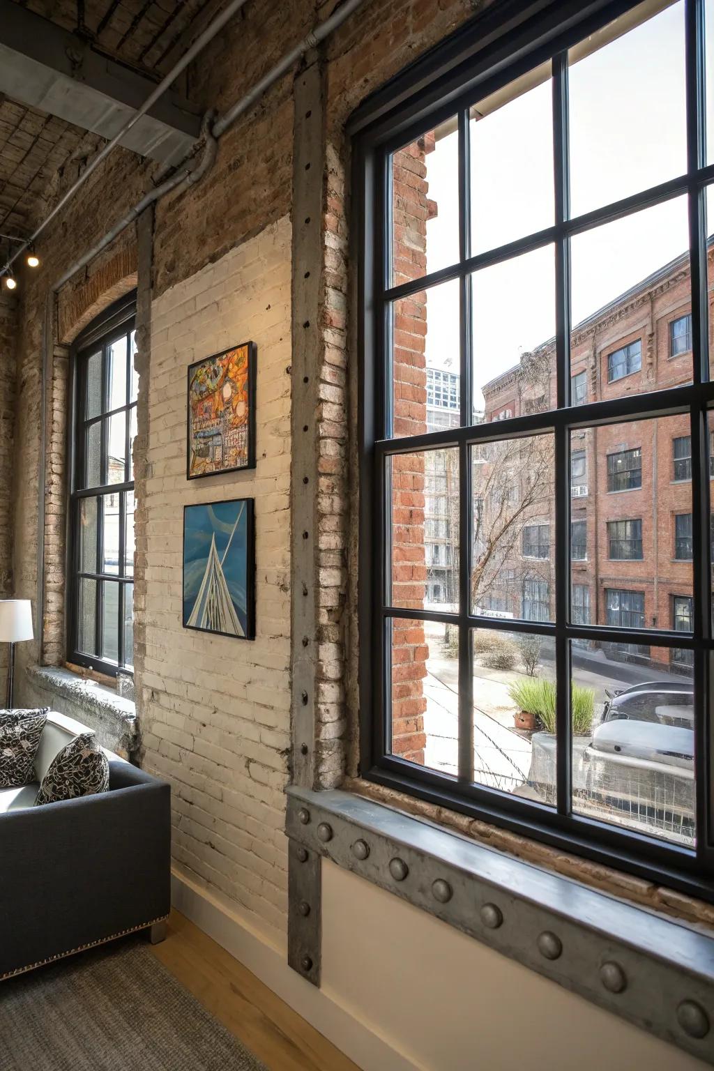 Metal trim adds an industrial edge and urban vibe.