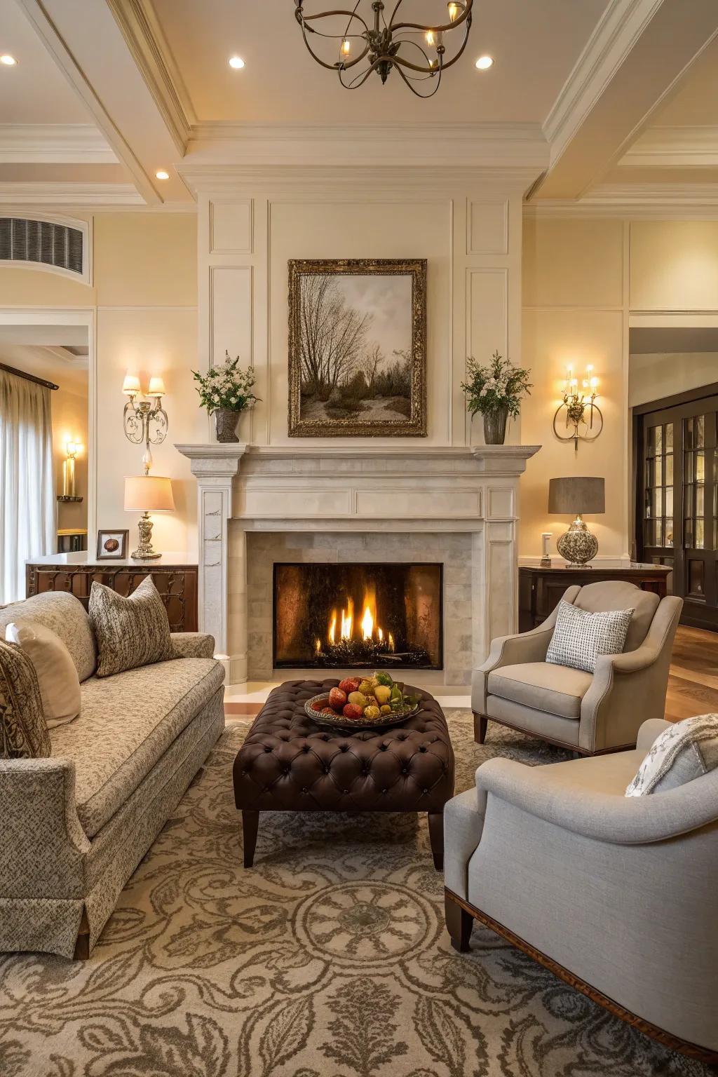 A fireplace can anchor a home.