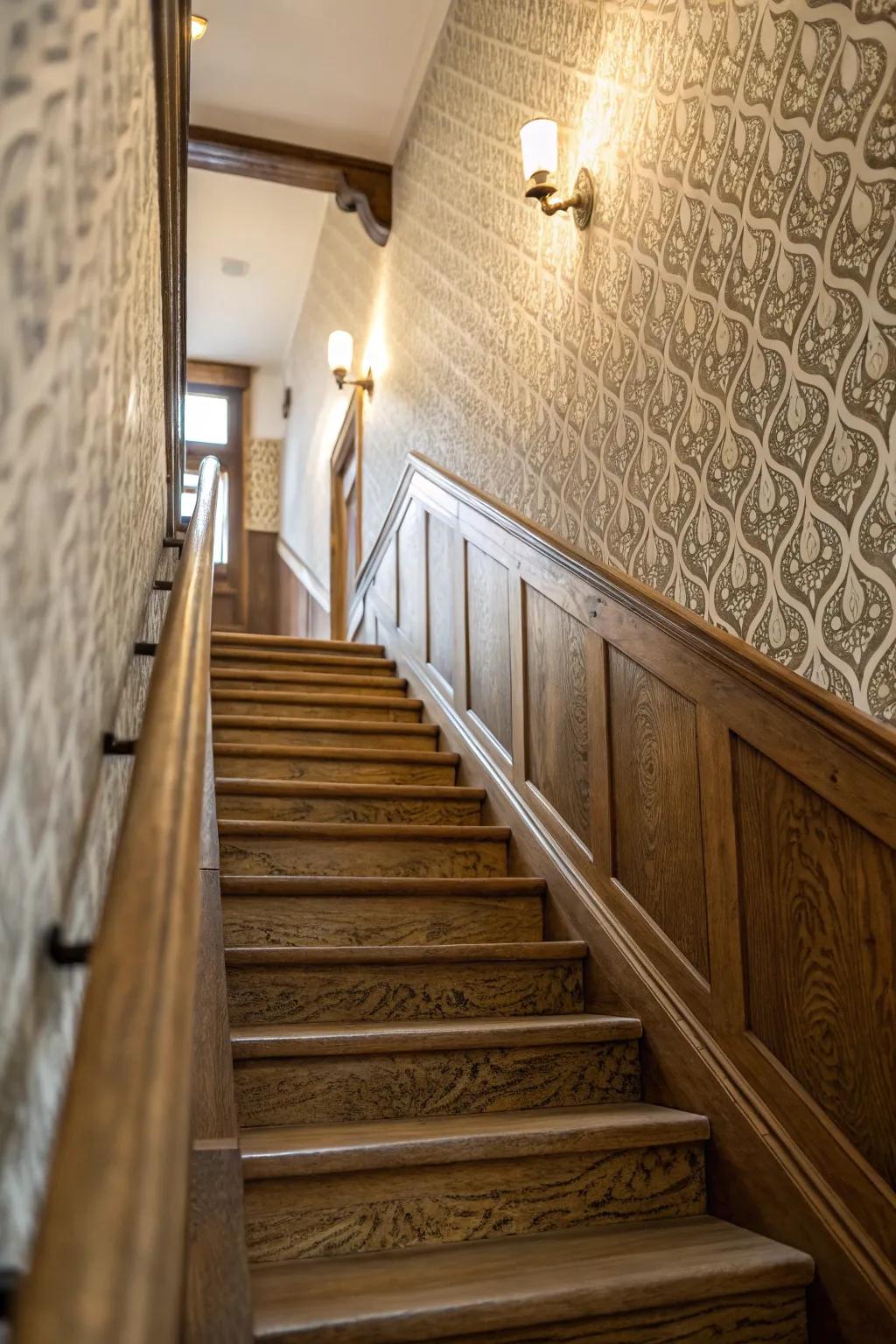 Subtle textures enhance the appeal of your staircase walls.