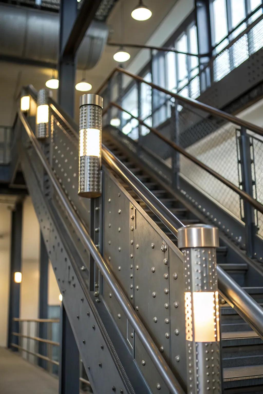 Metal trim introduces a sophisticated, industrial edge.