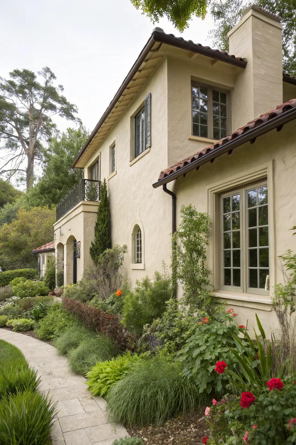 Enclosed trims provide depth and dimension to this stylish home.