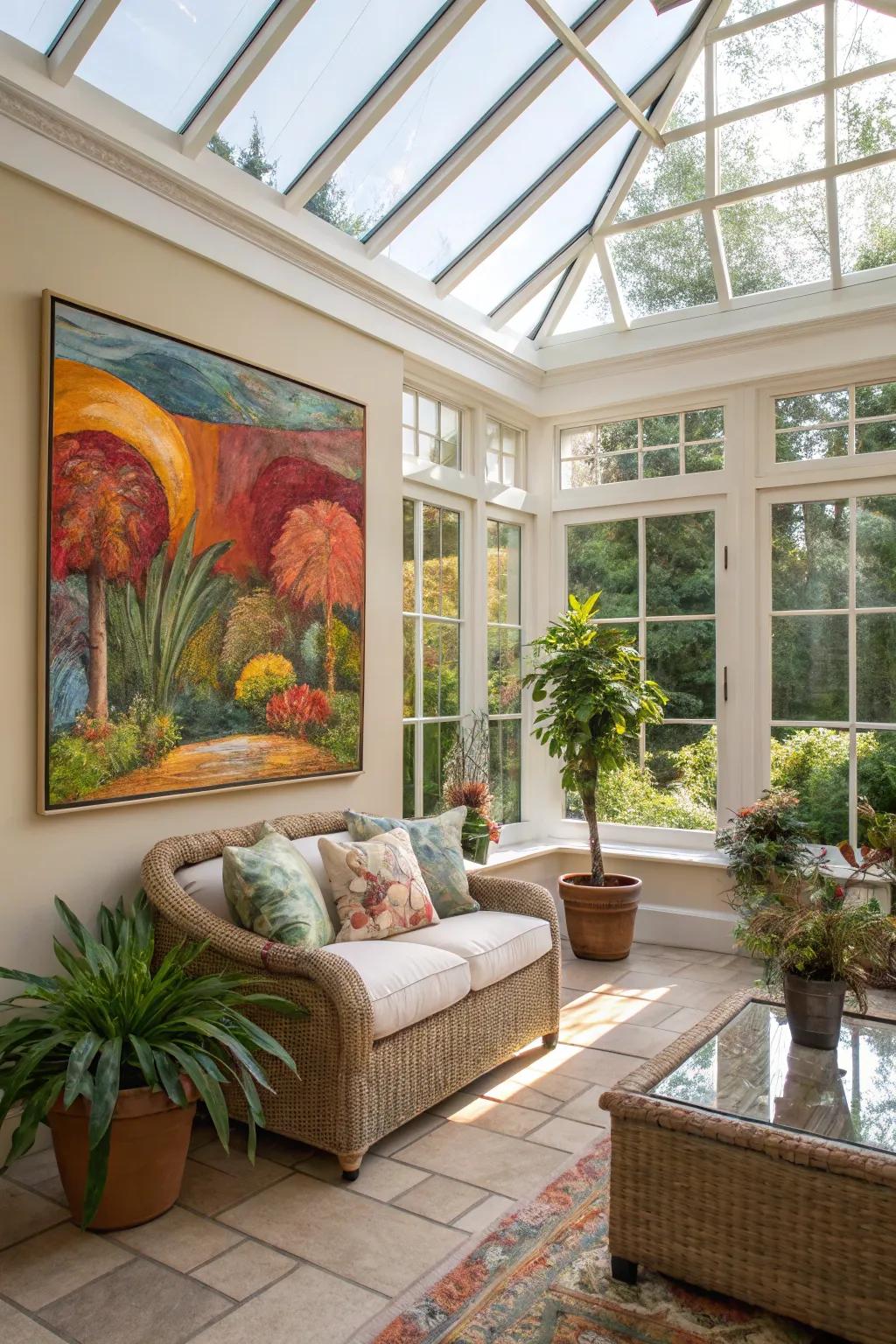 A central feature anchors your sunroom's design.